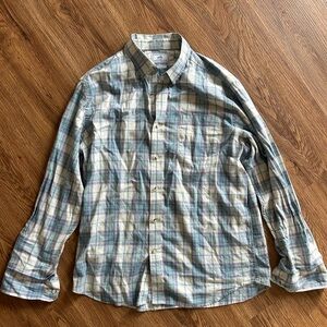 Southern Tide Longsleeve Men's Plaid Button up Shirt - Blue and White